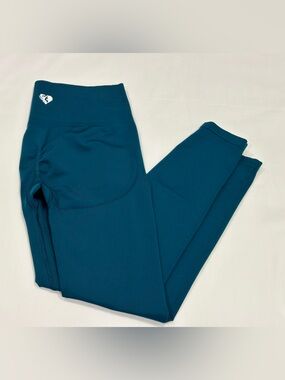 Women’s Best Teal Active Leggings with Small White Logo